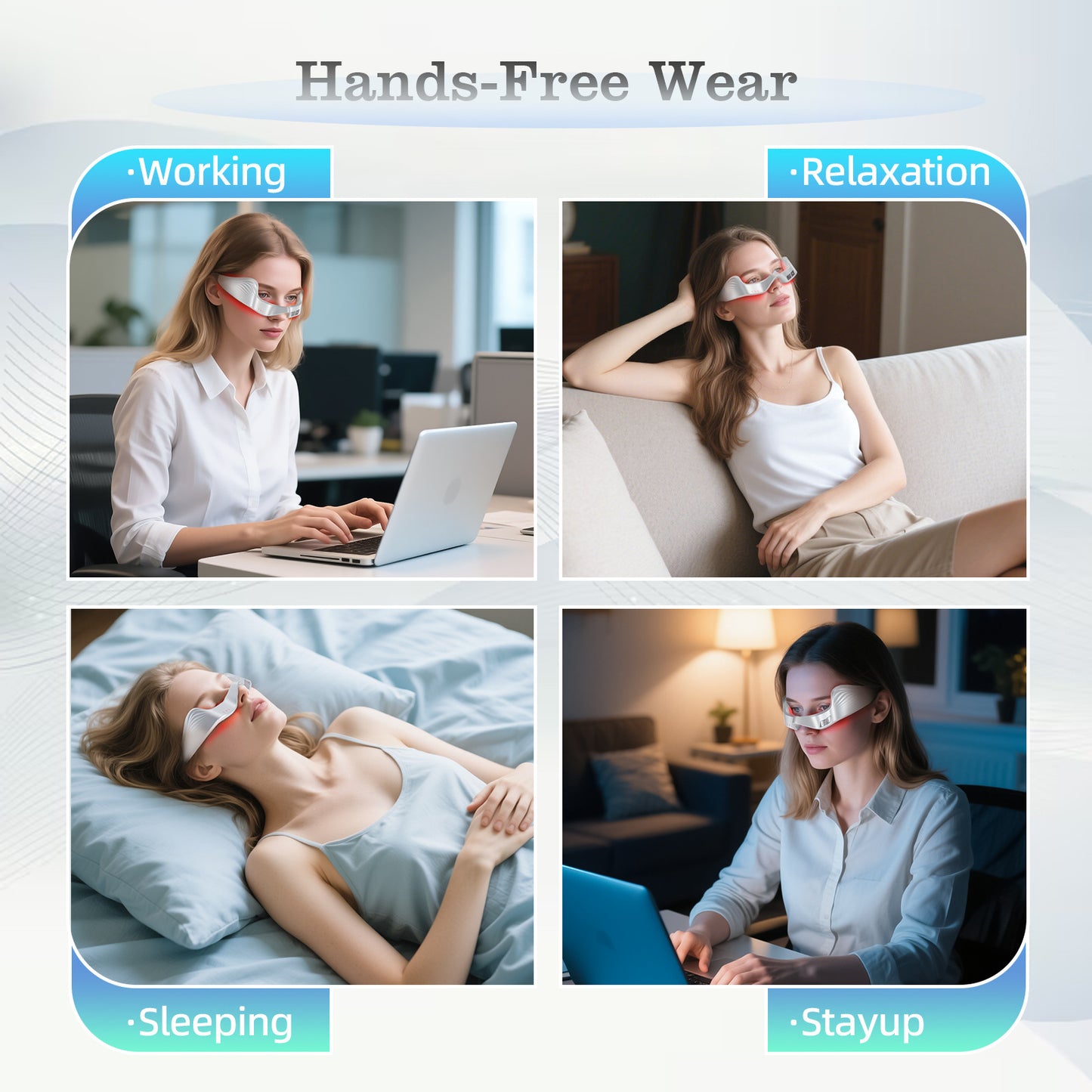 EMS Microcurrent Eye Massager with Red Light Therapy