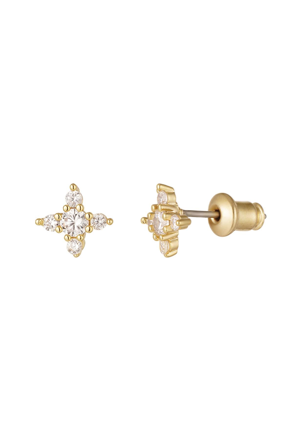 Oorstuds ster - Sparkle collectie Goud kleur Koper