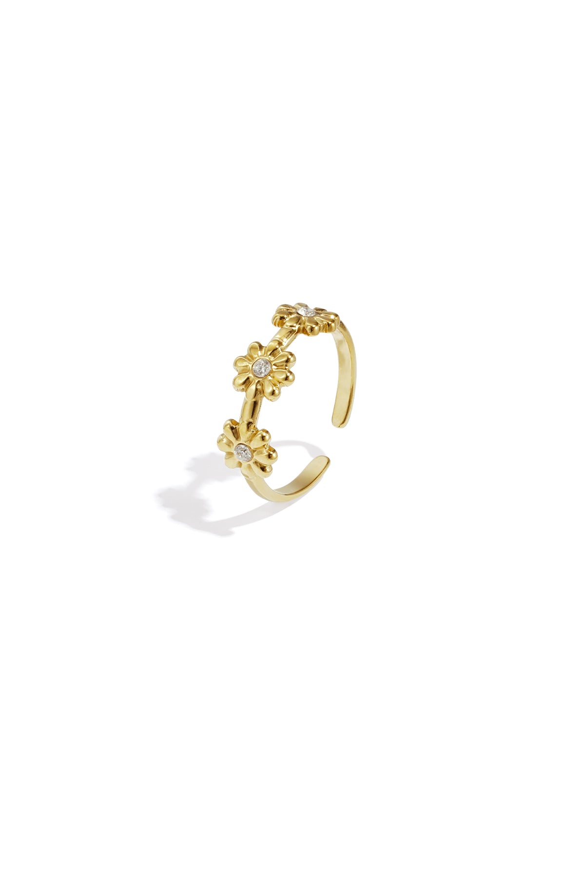 Ring met minimalistische bloemetjes