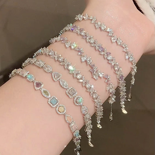 Korean Style Zircon Butterfly Flower Fashion Bracelet
