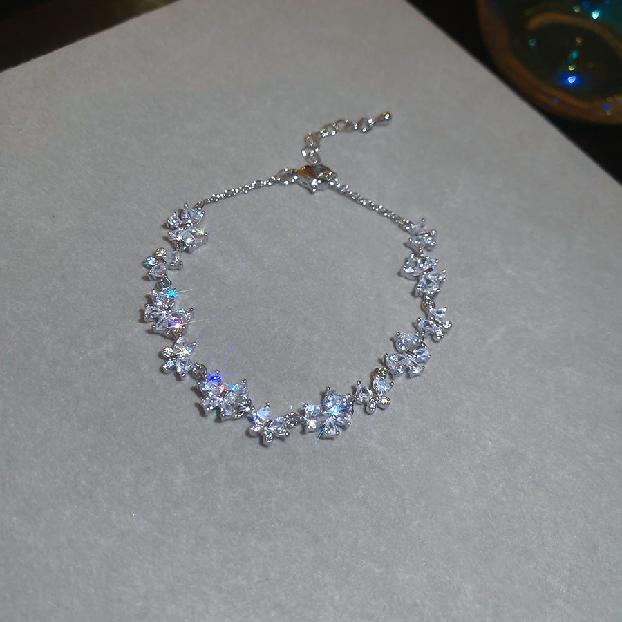Korean Style Zircon Butterfly Flower Fashion Bracelet