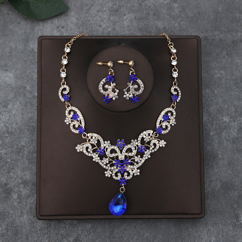 Korean Bride Necklace Earrings Two-piece Decorations Wedding Yarn Wedding Jewelry Wedding Accessories Dance Studio