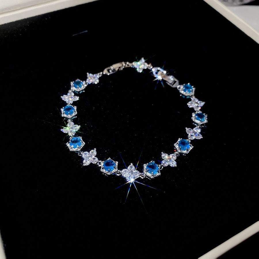 Korean Style Zircon Butterfly Flower Fashion Bracelet