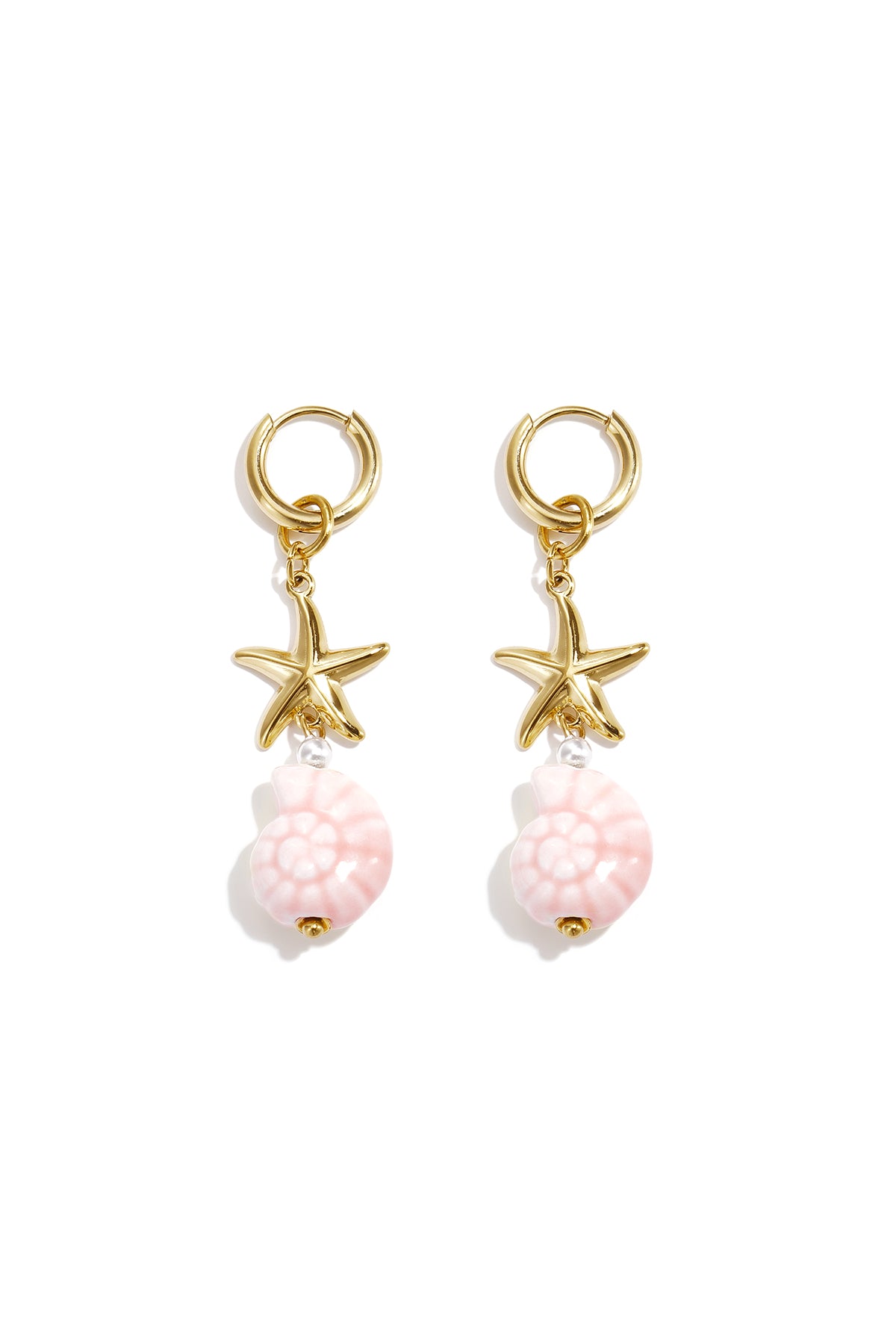 Elegant Shell & Starfish Drop Earrings for Beach Lovers