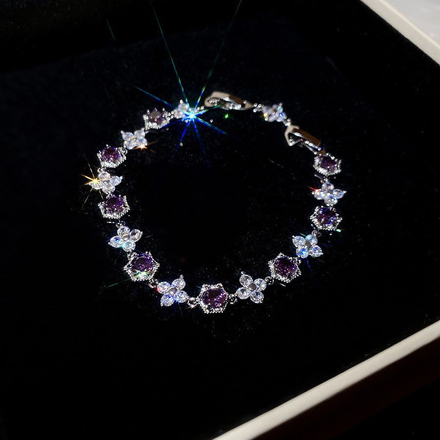 Korean Style Zircon Butterfly Flower Fashion Bracelet