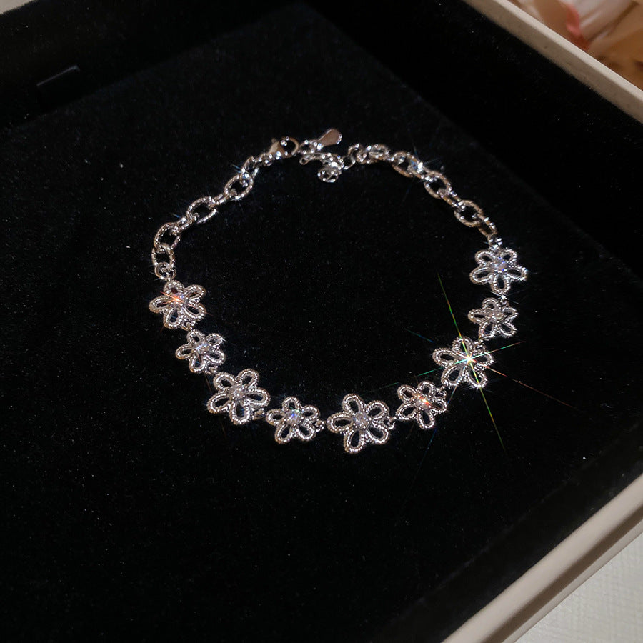 Korean Style Zircon Butterfly Flower Fashion Bracelet