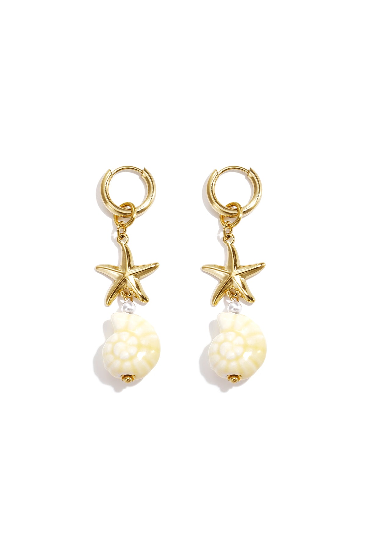 Elegant Shell & Starfish Drop Earrings for Beach Lovers
